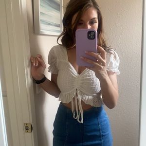 White Peasant/Milkmaid Crop Top